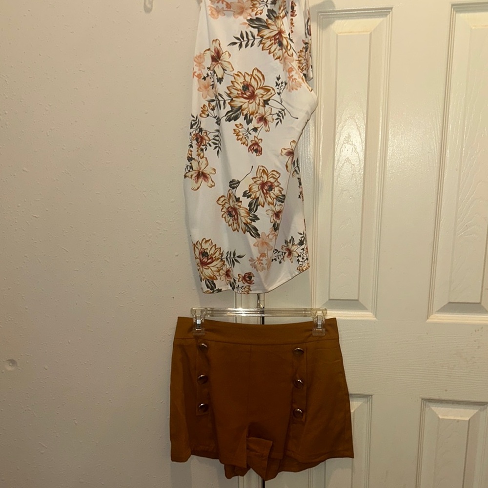 SHEIN Brown Tan Two Piece Casual Resort Wear